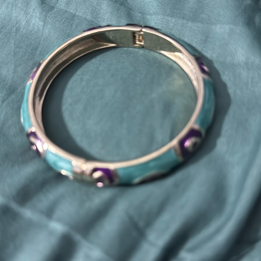 Enamel  aqua colored bangle.
